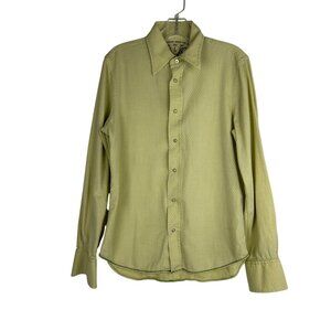 Diesel Mens Long Sleeve Shirt Size Large Green Diamond Pattern